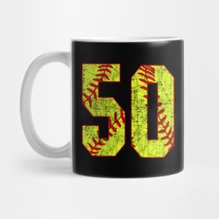 Fastpitch Softball Number 50 #50 Softball Shirt Jersey Uniform Favorite Player Biggest Fan Mug